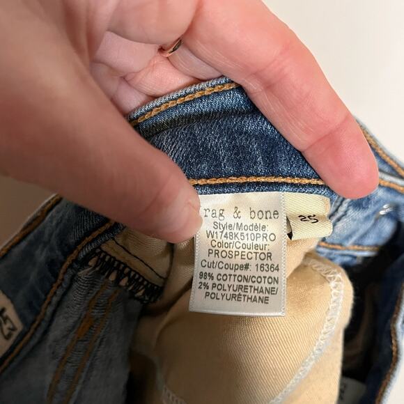 RAG & BONE 10 Inch Stove Pipe Prospector Distressed Step Hem Size 25 Revolve - Picture 7 of 8